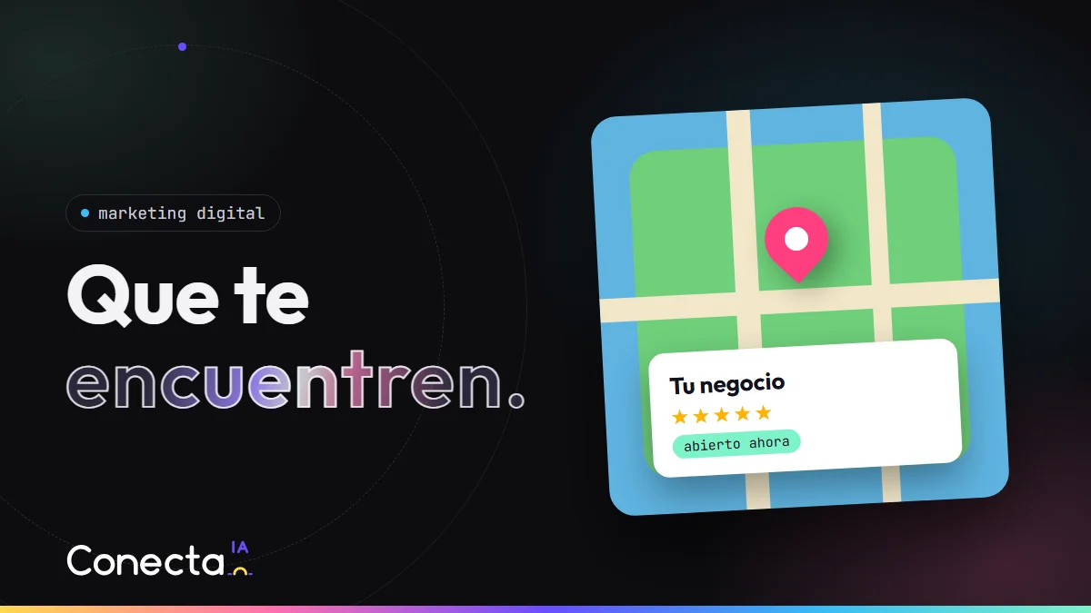 Mapa con un marcador y la ficha de un negocio con cinco estrellas